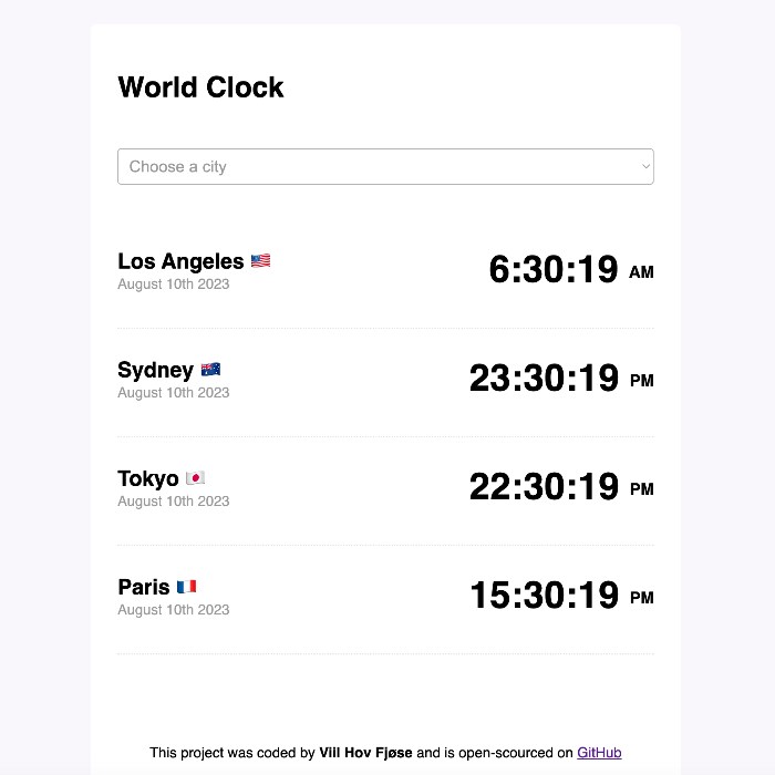 World Clock App